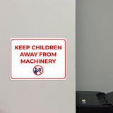 Classic Framed Plus Keep Children Away From Machinery Door or Wall Sign | Child Safety Business Signs