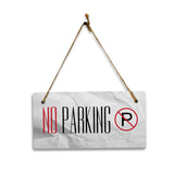 No Parking 5" x 10" Hanging Wall or Door Sign | Rustic Twine | Signs for Home and Business