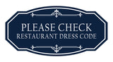 Signs ByLITA Victorian Please Check Restaurant Dress Code Wall or Door Sign