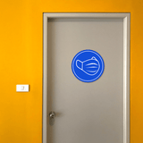 Circle Plus Safety Masks Wall or Door Sign | Easy Installation | Health & Safety Signage