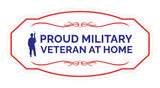Victorian Plus Proud Military Veteran at Home Wall or Door Sign| Honor Veterans with Military Signs | US Pride | Businesses and Homes