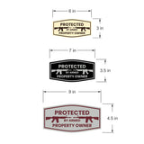 Signs ByLITA Fancy Protected by Armed Property Owner (M-16) Door or Wall Sign | Home Security Warning Sign
