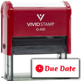 Vivid Stamp Due Date Self-Inking Rubber Stamps Teachers And Schools | Motivational Stamps For Children | Re-inkable Ink Pad