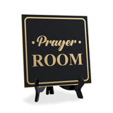 Prayer Room 5"x 5" Square Table Sign With Acrylic Easel | Religious Décor