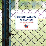 Classic Framed Plus Do Not Allow Children To Climb the Fence Door or Wall Sign | Child Safety Business Signs