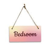 Bedroom 5x10 Hanging Plus Wall or Door Sign | Rustic Twine | Range of Vibrant Decor Styles | Room Signs For Home and Business