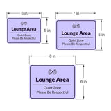 Classic Framed Plus Lounge Area – Quiet Zone Please Be Respectful Door or Wall Sign | Break & Lounge Areas