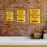 Portrait Round Plus Behind Every Successful Woman Is Herself Wall or Door Sign | Homely Decor