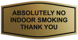 Signs ByLITA Fancy Absolutely No Indoor Smoking Thank you Sign | Legible Lettering | Easy No-Tool Installation | Powerful Foam Tape