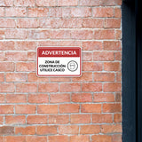 Classic Framed Plus Advertencia Zona de construcción Utilice casco Door or Wall Sign | Business Warning Signage