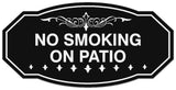 Signs ByLITA Victorian No Smoking on Patio Sign - Laser-Engraved Lettering | Durable ABS Plastic | Vibrant Colors | Powerful Foam Tape Wall or Door Sign