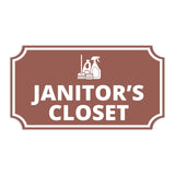 Notched Standard Janitor's Closet Wall or Door Sign | Facilities and Rooms Sign
