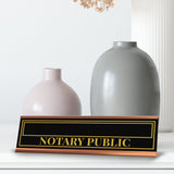 Signs ByLITA Custom Name Notary Public Rose Gold Frame Desk Sign (2x8") | Enter Your Name Personalize Sign