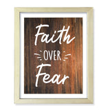 Designs ByLITA Faith Over Fear, Wall Print Art | Religious Home Decor (Unframed or Framed)