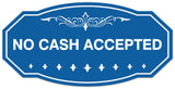 Signs ByLITA Victorian No Cash Accepted Wall or Door Sign - Laser-Engraved Lettering | Durable ABS Plastic | Vibrant Colors | Powerful Foam Tape