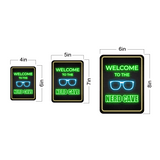 Portrait Round Plus Welcome to the Nerd Cave Wall or Door Sign | Easy Installation | Gaming | Home Decor