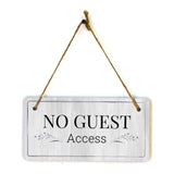 Access & Entry Control | Rustic White Wood 5 x 10" Hanging Signs