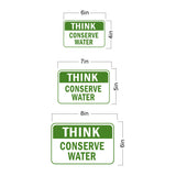 Classic Framed Plus Think Conserve Water Door or Wall Sign | Public Eco-Friendly Signage