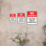 Portrait Round Plus No Dumping Violators Will Be Prosecuted Door or Wall Sign | Health & Safety Signage
