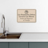 Classic Framed Los Empleados Deben Lavarse Las Manos Antes de Regresar al Trabajo — Wall or Door Sign | Wash Hands Spanish - Sign