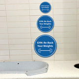 Signs ByLITA Circle GYM: Re-Rack Your Weights Wall or Door Sign
