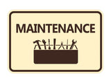 Classic Framed Maintenance Wall or Door Sign
