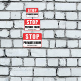 Classic Framed Plus Stop Private Farm Entrance Only Door or Wall Sign | Farm/Barn Warning Signage
