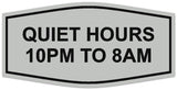 Signs ByLITA Fancy Quiet Hours 10 PM To 8 AM Sign | Legible Lettering | Easy No-Tool Installation | Powerful Foam Tape