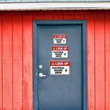 Classic Framed Plus Look Up – Electrical Hazard Above Door or Wall Sign | Miscellaneous Warning Signs - Industrial & Construction