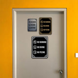 Signs ByLITA Portrait Round No Running, No Diving, No Peeing Door or Wall Sign | Easy Installation | Elegant Design | Pool Safety