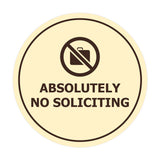 Circle Absolutely No Soliciting Wall or Door Sign