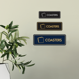 Signs ByLITA Standard Coasters Door or Wall Sign Easy Installation | Durable Construction | Kitchen Essentials | Hygiene | AirBnB Signs