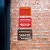Signs ByLITA Classic Framed Gym Users Notice: We Accept No Liability For Loss or Injury Incurred While Using These Facilities Door or Wall Sign Easy Installation | Warning Health & Safety | Office & Venues