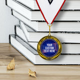 Stars and Stripes Custom Personalized Wreath Design Medal | Choice of Ribbon | USA Flag Personalized Award