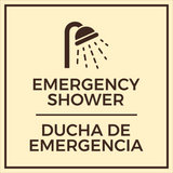 Signs ByLITA Square Emergency Shower Wall or Door Sign | Spanish Bilingual Business and Office Signs