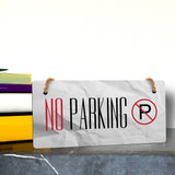 No Parking 5" x 10" Hanging Wall or Door Sign | Rustic Twine | Signs for Home and Business