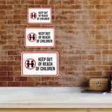 Classic Framed Plus Keep Out Of Reach Of Children Door or Wall Sign | Children's Warning and Safety Signs