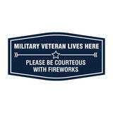 Signs ByLITA Fancy Military Veteran Lives Here Please Be Courteous With Fireworks Easy Installation | Honor Veterans with Military Signs | US Pride | Businesses and Homes Wall or Door Sign