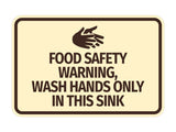 Signs ByLITA Classic Framed Food Safety Warning, Wash Hands Only In This Sink Wall or Door Sign
