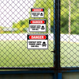 Classic Framed Plus Danger: Contact with Power Lines Can Killن Door or Wall Sign | Miscellaneous Warning Signs - Industrial & Construction