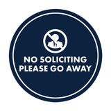 Circle No Soliciting Please Go Away Wall or Door Sign