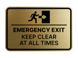 Signs ByLITA Classic Framed Emergency Exit: Keep Clear at All Times Wall or Door Sign