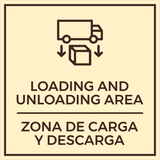 Signs ByLITA Square Loading and Unloading Area Wall or Door Sign | Spanish Bilingual Warehouse Signs