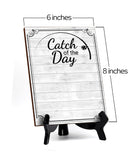 Catch of the Day 6x8 Dry Wipe Table Sign Easy Installation | Restaurant & Bar | Perfect To Clearly Direct Customers & Advertise Specials | No Pen Included