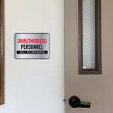 Classic Framed Plus Unauthorized Personnel Will Be Removed Door or Wall Sign | General Security Notices