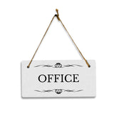 Office 5x10 Hanging Plus Wall or Door Sign | Rustic Twine | Range of Vibrant Decor Styles | Room Signs For Home and Business