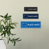 Signs ByLITA Standard Place Mats Door or Wall Sign Easy Installation | Durable Construction | Kitchen Essentials | Hygiene | AirBnB Signs