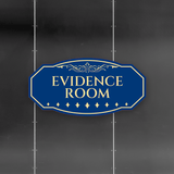 Victorian Plus Evidence Room Wall or Door Sign | Legal and Courtroom Decoration