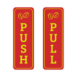 Signs ByLITA Vertical Push and Pull Door Signs (Coffee Beans) Door Sign