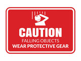 Signs ByLITA Classic Framed Caution: Falling Objects - Wear Protective Gear Door or Wall Sign Easy Installation | Health And Safety | Building And Warning Signs
